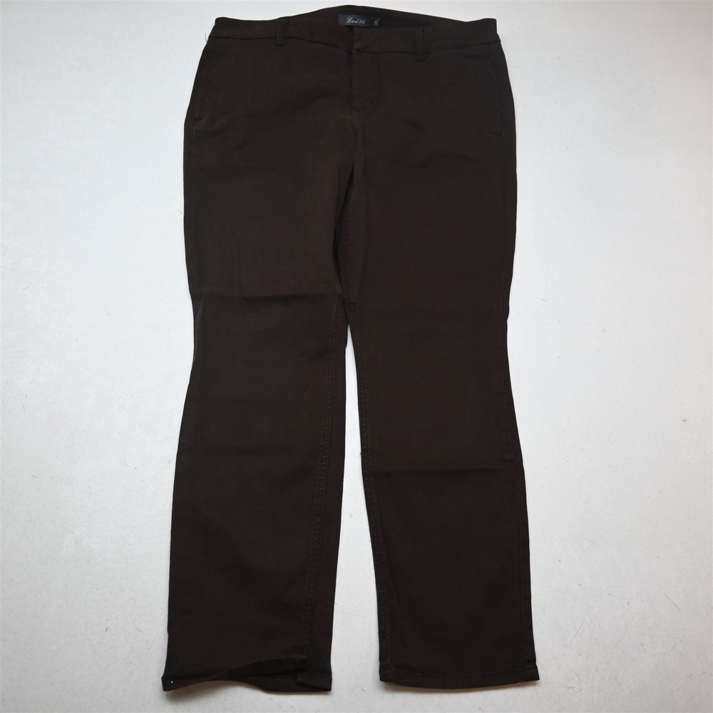 Level 99 32 Brown Mid Rise Slim Chino Womens Pants